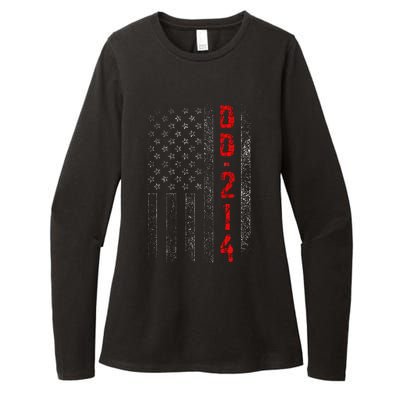 Dd214 Us Alumni American Flag Vintage Veteran Patriotic Womens CVC Long Sleeve Shirt