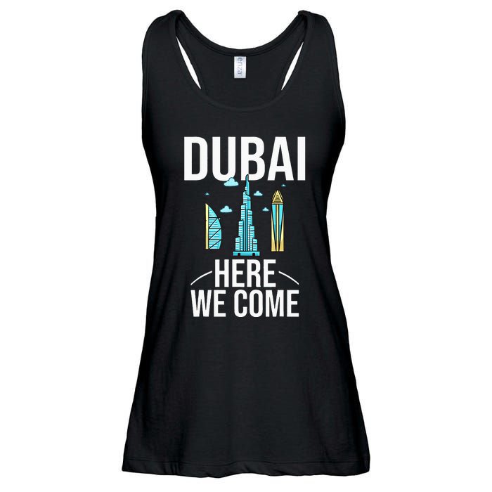 Dubai United Arab Emirates Uae City Trip Skyline Map Travel Ladies Essential Flowy Tank