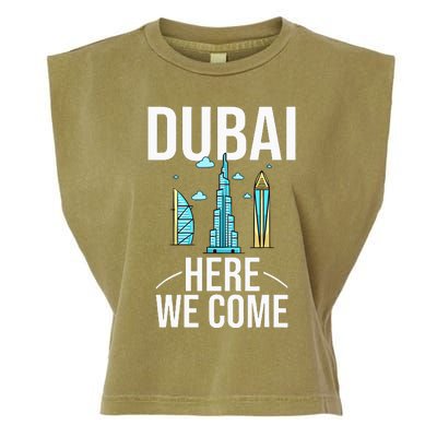 Dubai United Arab Emirates Uae City Trip Skyline Map Travel Garment-Dyed Women's Muscle Tee