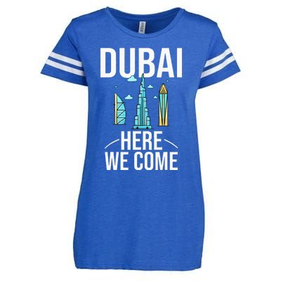 Dubai United Arab Emirates Uae City Trip Skyline Map Travel Enza Ladies Jersey Football T-Shirt