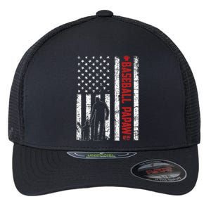 Distressed USA American Flag Baseball Papaw Father's Day Flexfit Unipanel Trucker Cap