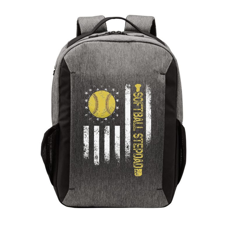 Distressed USA American Flag Softball Stepdad Fathers Day Vector Backpack
