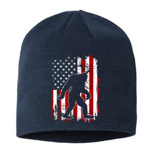 Distressed USA American Bigfoot Sasquatch Flag Sustainable Beanie