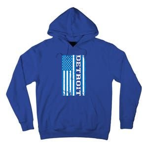 Detroit Usa American Flag Tall Hoodie