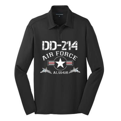 Dd214 U.S A.I.R Force Alumni Usaf Silk Touch Performance Long Sleeve Polo