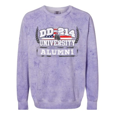 DD214 University Alumni Military Vet Retired Veteran Flag Colorblast Crewneck Sweatshirt