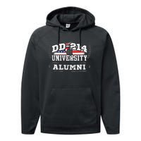 DD214 University Alumni Military Vet Retired Veteran Flag Performance Fleece Hoodie