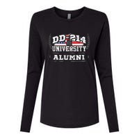 DD214 University Alumni Military Vet Retired Veteran Flag Womens Cotton Relaxed Long Sleeve T-Shirt