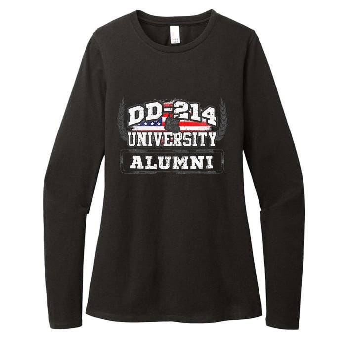 DD214 University Alumni Military Vet Retired Veteran Flag Womens CVC Long Sleeve Shirt