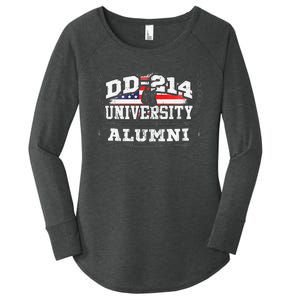 DD214 University Alumni Military Vet Retired Veteran Flag Women's Perfect Tri Tunic Long Sleeve Shirt