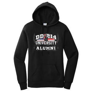 DD214 University Alumni Military Vet Retired Veteran Flag Women's Pullover Hoodie