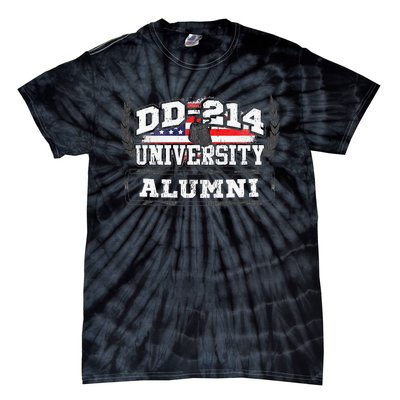 DD214 University Alumni Military Vet Retired Veteran Flag Tie-Dye T-Shirt