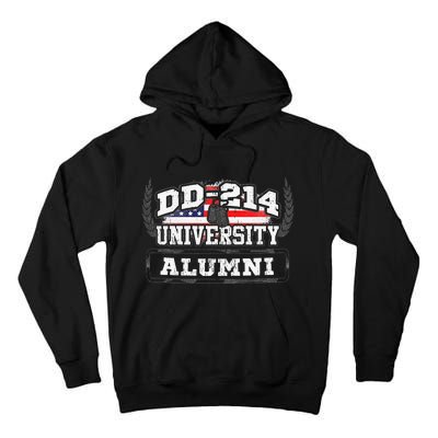 DD214 University Alumni Military Vet Retired Veteran Flag Tall Hoodie