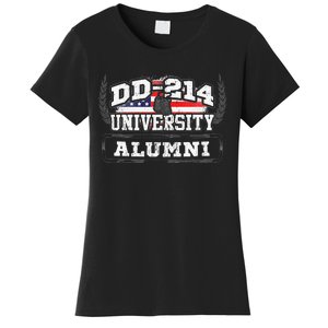 DD214 University Alumni Military Vet Retired Veteran Flag Women's T-Shirt