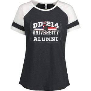 DD214 University Alumni Military Vet Retired Veteran Flag Enza Ladies Jersey Colorblock Tee