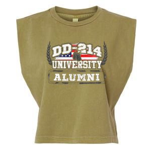 DD214 University Alumni Military Vet Retired Veteran Flag Garment-Dyed Women's Muscle Tee