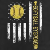 Distressed USA American Flag Softball Stepdad Fathers Day 7 Panel Mesh Trucker Snapback Hat