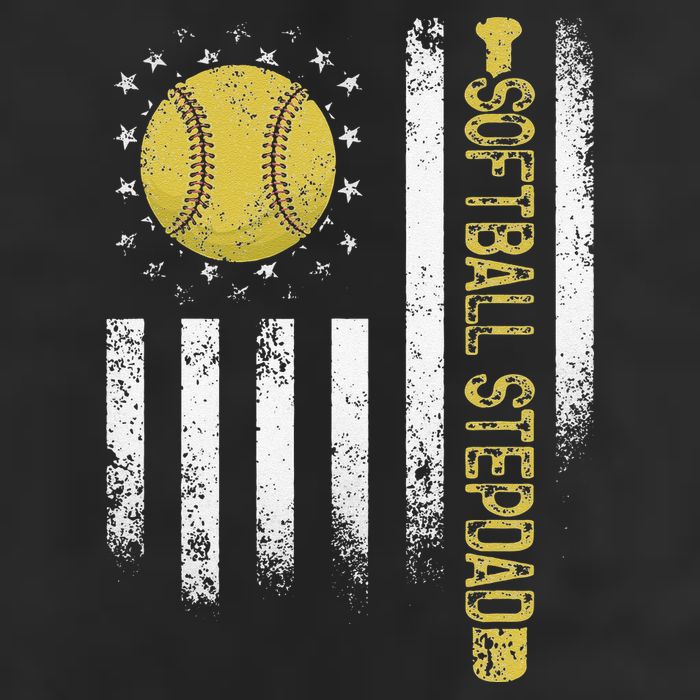 Distressed USA American Flag Softball Stepdad Fathers Day 7 Panel Mesh Trucker Snapback Hat