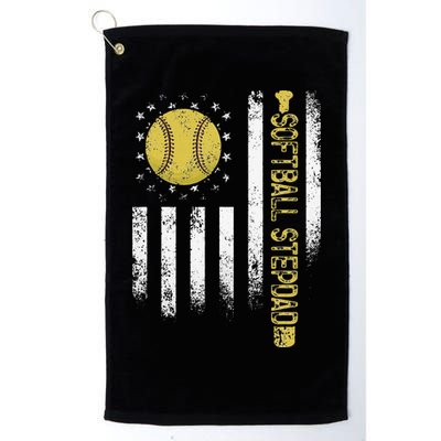 Distressed USA American Flag Softball Stepdad Fathers Day Golf Towel