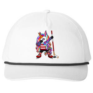 Dabbing Unicorn America Ice Hockey Fans Jersey Usa Flag Gift Snapback Five-Panel Rope Hat