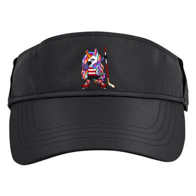 Dabbing Unicorn America Ice Hockey Fans Jersey Usa Flag Gift Adult Drive Performance Visor