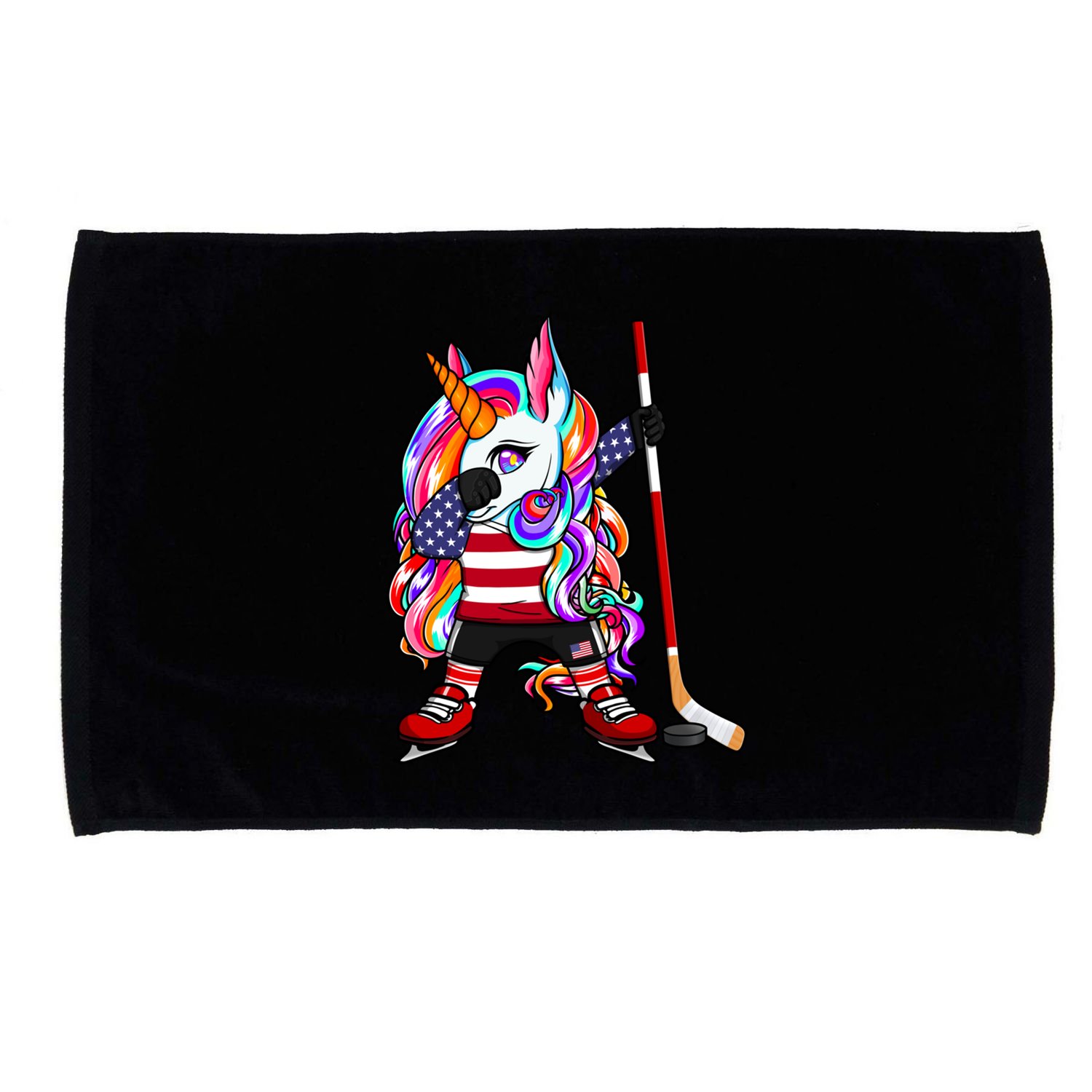 Dabbing Unicorn America Ice Hockey Fans Jersey Usa Flag Gift Microfiber Hand Towel