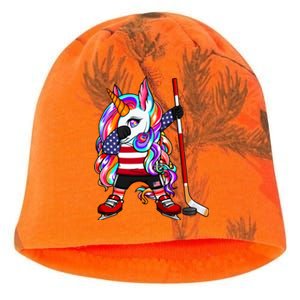 Dabbing Unicorn America Ice Hockey Fans Jersey Usa Flag Gift Kati - Camo Knit Beanie