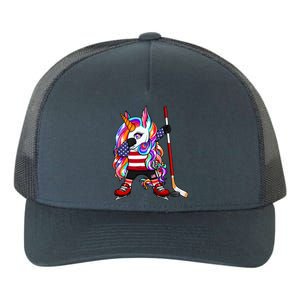 Dabbing Unicorn America Ice Hockey Fans Jersey Usa Flag Gift Yupoong Adult 5-Panel Trucker Hat