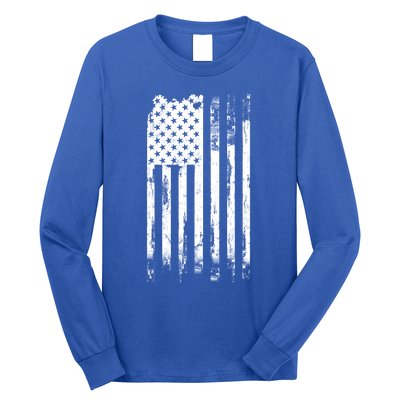 Distressed Usa America Flag Gift Long Sleeve Shirt