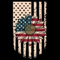 Distressed USA American Flag Sunflower Doggie Tank