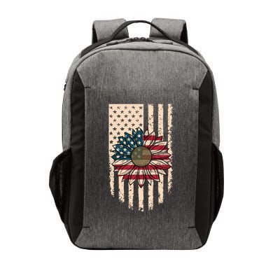 Distressed USA American Flag Sunflower Vector Backpack