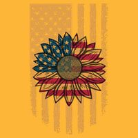 Distressed USA American Flag Sunflower Visor
