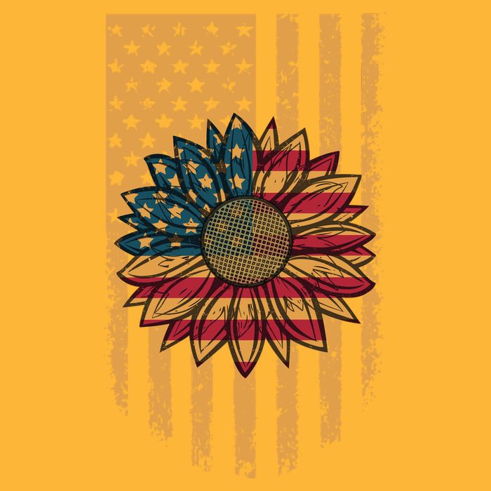 Distressed USA American Flag Sunflower Visor