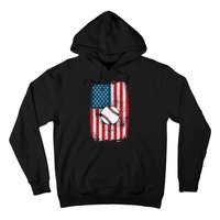 Distressed USA American Flag Baseball Hoodie