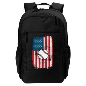 Distressed USA American Flag Baseball Daily Commute Backpack