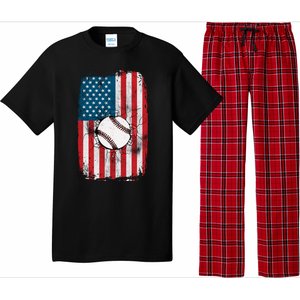 Distressed USA American Flag Baseball Pajama Set