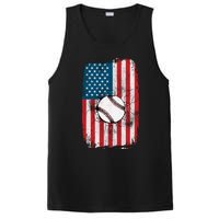 Distressed USA American Flag Baseball PosiCharge Competitor Tank