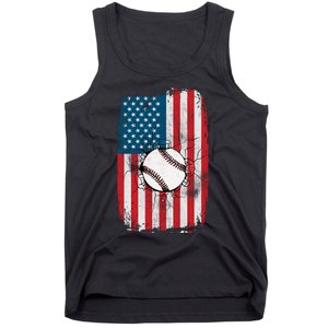 Distressed USA American Flag Baseball Tank Top