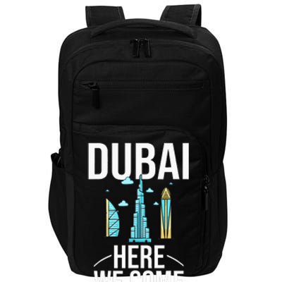 Dubai United Arab Emirates Uae City Trip Skyline Map Travel Impact Tech Backpack