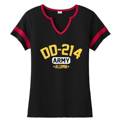 DD214 US Army Alumni Long Sleeve Ladies Halftime Notch Neck Tee