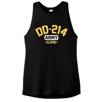 DD214 US Army Alumni Long Sleeve Ladies PosiCharge Tri-Blend Wicking Tank