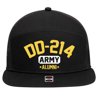 DD214 US Army Alumni Long Sleeve 7 Panel Mesh Trucker Snapback Hat