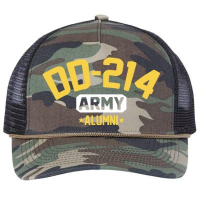 DD214 US Army Alumni Long Sleeve Retro Rope Trucker Hat Cap