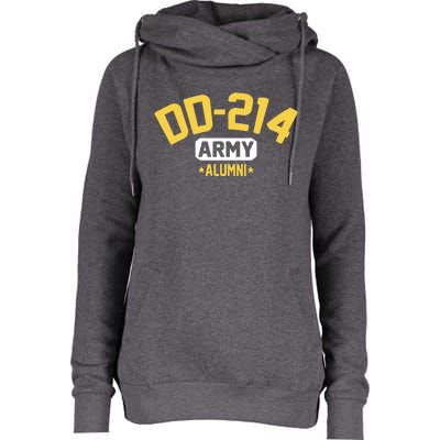 DD214 US Army Alumni Long Sleeve Womens Funnel Neck Pullover Hood