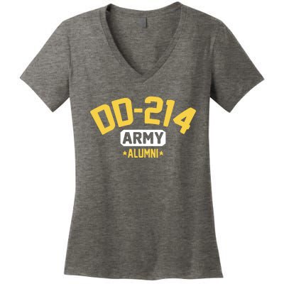 DD214 US Army Alumni Long Sleeve Women's V-Neck T-Shirt