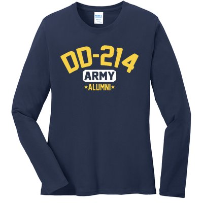 DD214 US Army Alumni Long Sleeve Ladies Long Sleeve Shirt