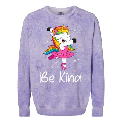 Dancing Unicorn Be Kind Anti Bullying Unity Day Orange Colorblast Crewneck Sweatshirt