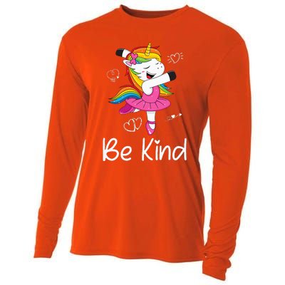 Dancing Unicorn Be Kind Anti Bullying Unity Day Orange Cooling Performance Long Sleeve Crew