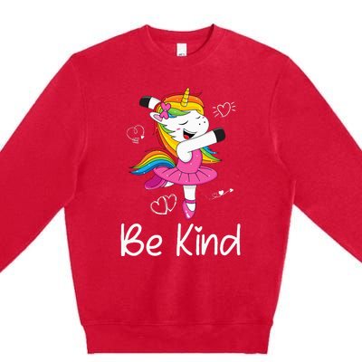 Dancing Unicorn Be Kind Anti Bullying Unity Day Orange Premium Crewneck Sweatshirt