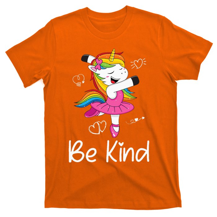 Dancing Unicorn Be Kind Anti Bullying Unity Day Orange T-Shirt